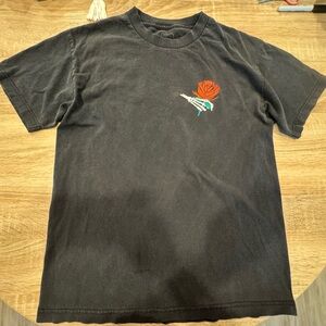RSQ Black Tee with Red Rose Design